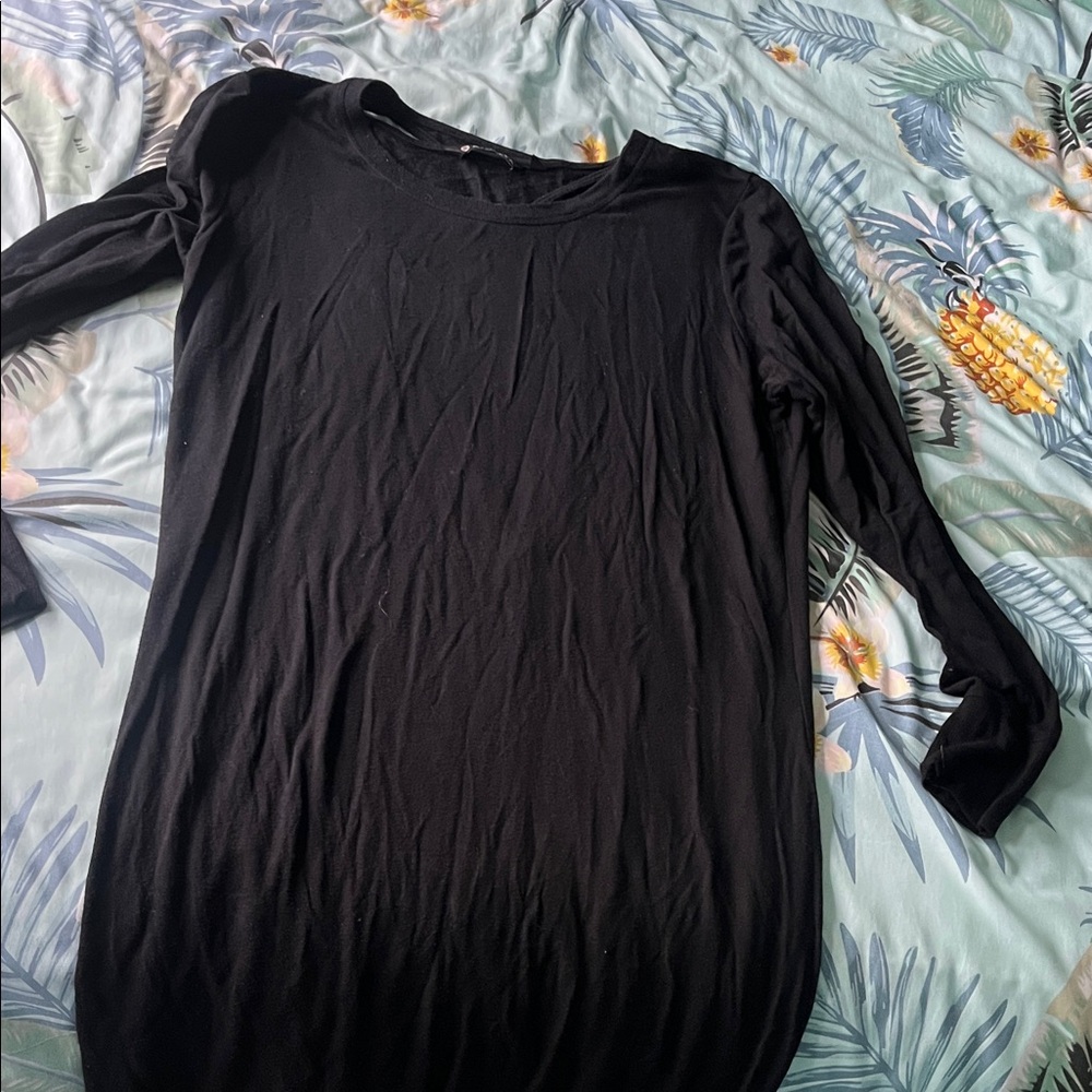 Classic Black Long-Sleeve Women's Top